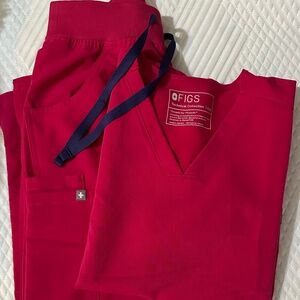 Figs Women's Red Scrub Set